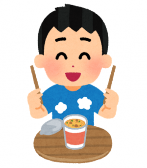 同じものばかり食べている男の子のイラストです