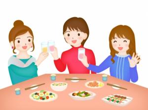 会食のイラストです