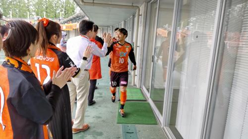 池上選手とのハイタッチ