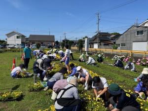 厚陽地域交流センターでの花の苗配布