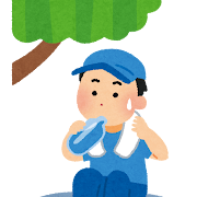 水を飲むイラスト