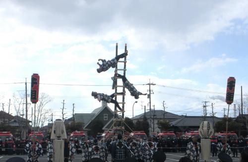 木遣・はしご乗り披露